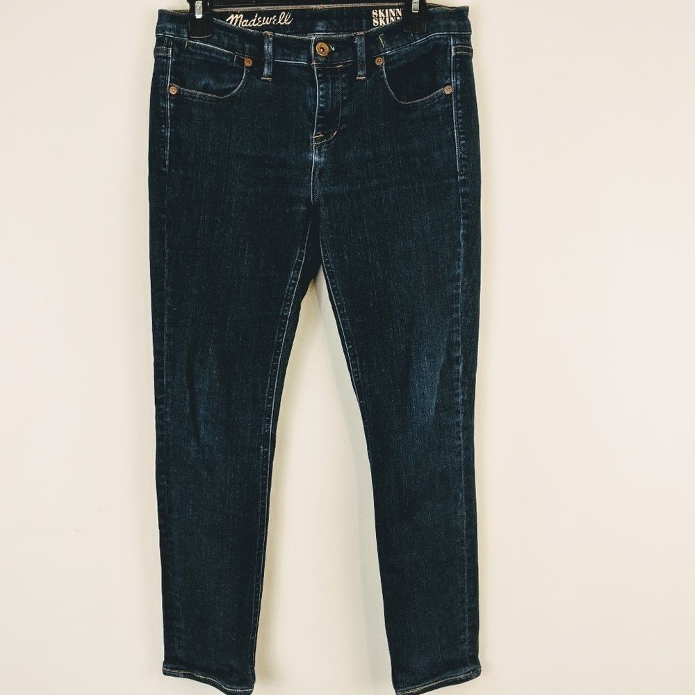 Madewell Mens Skinny Skinny Blue Denim Jeans Size 28x32‎ Dark Wash Streetwear